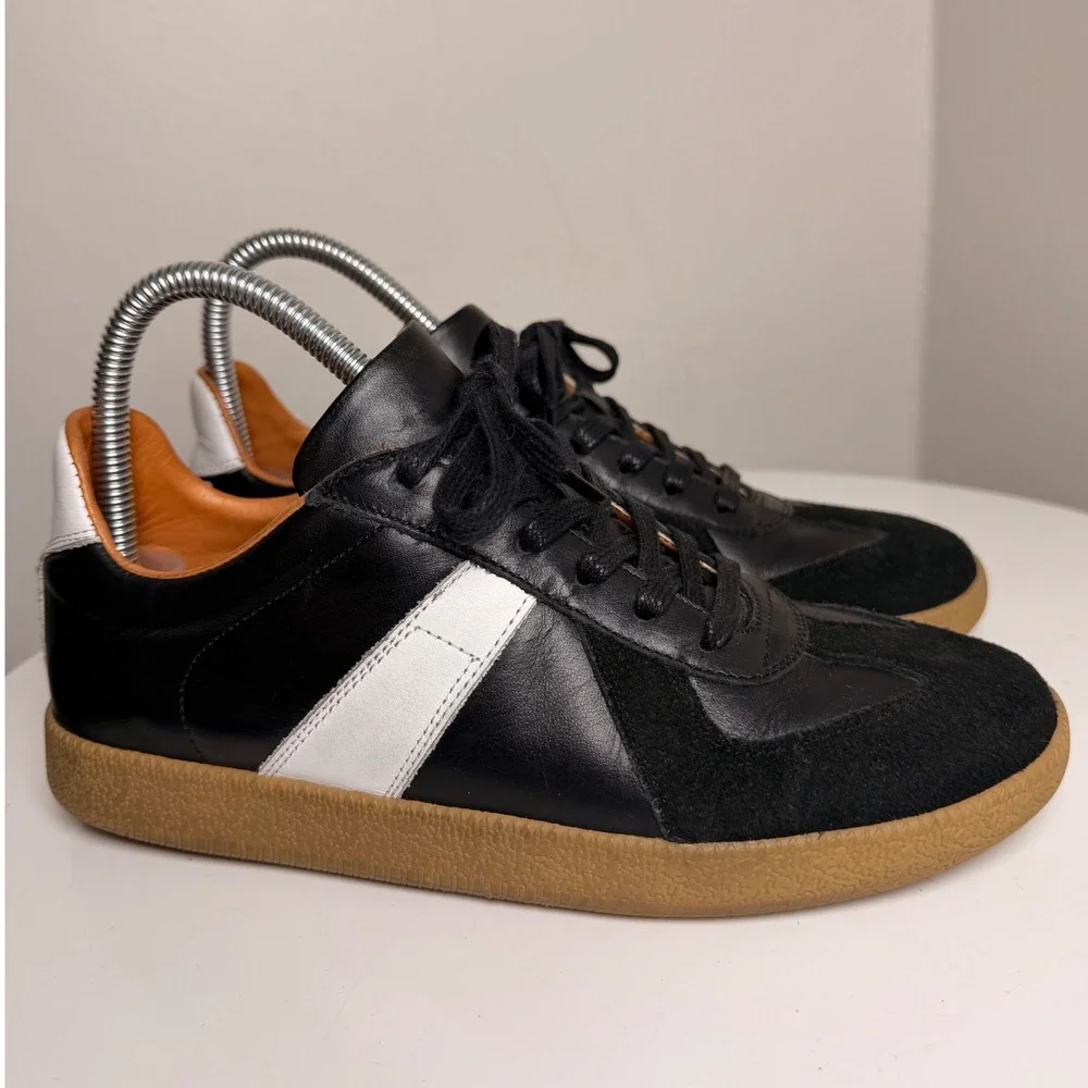 Beckett Simonon Morgen GAT Leather‎ Sneakers Black White Gum Sole 7.5